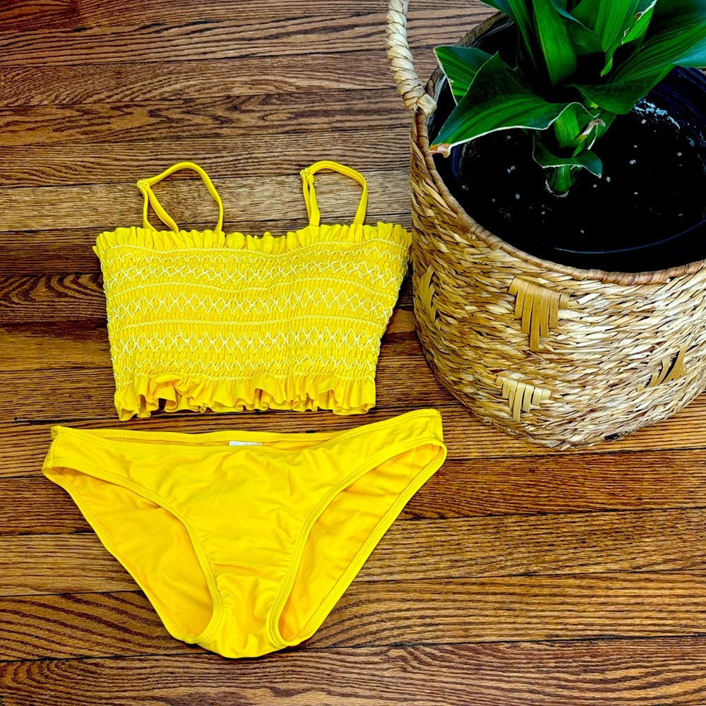Xhilaration Yellow Ruffle Bikini Set